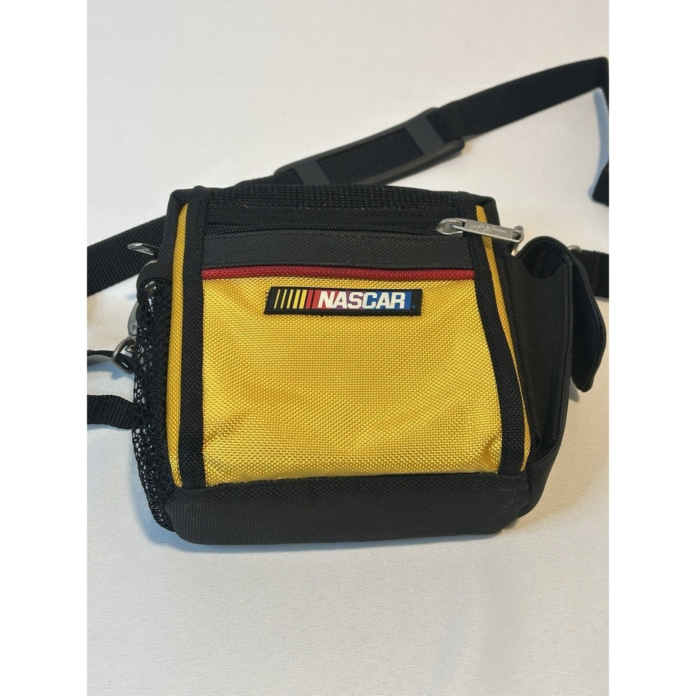 NASCAR Camera Bag Vintage Yellow Black Shoulder Bag with Logo Adjustable Strap